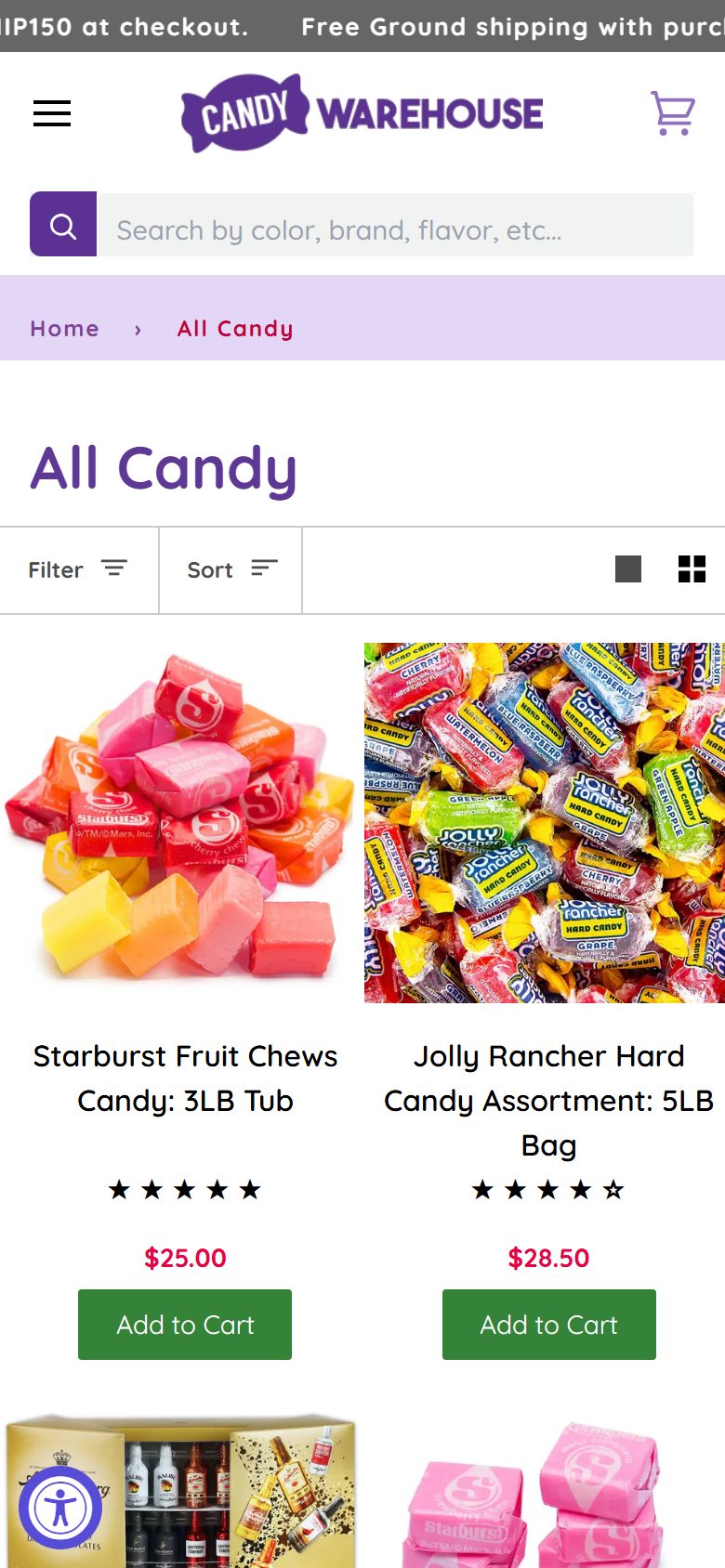 Candy Warehouse — Mobile